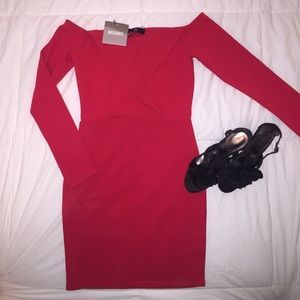 Red Off the Shoulder Dress